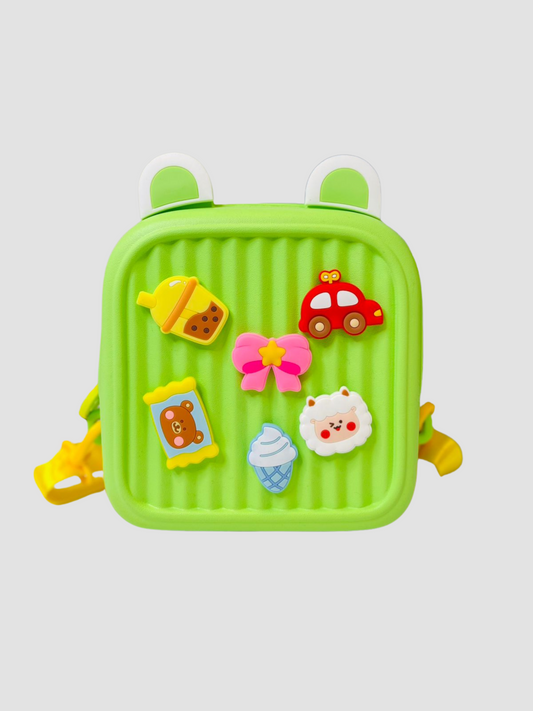 Kids Mini Cartoon Backpack with Pop Charms – Soft EVA, Lightweight & Cute Design