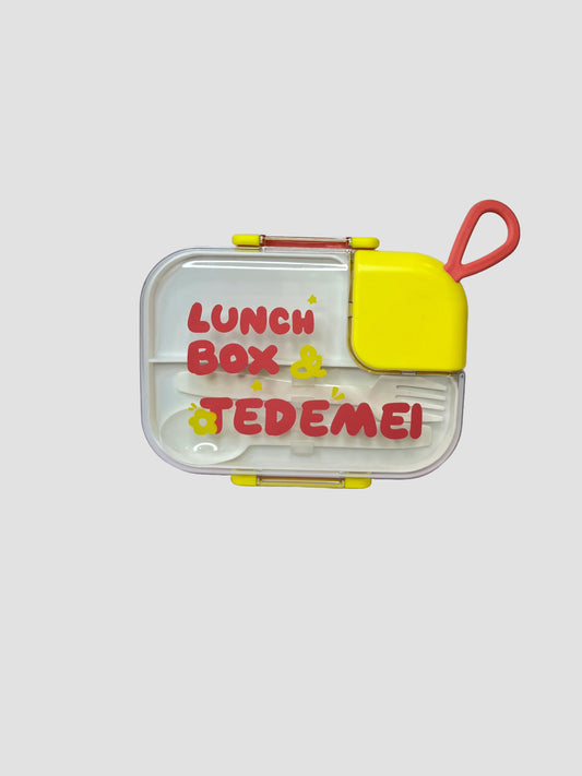 TEDEMEI Kids Lunch Box with Steel Tray & Spoon | Red & Purple Variants