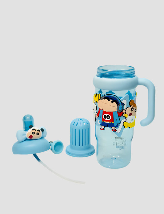 Shinchan Cartoon Sipper  Bottle 1200ml | Leak-Resistant , BPA- free , Side Handle , Transparent Body - School& Outdoor