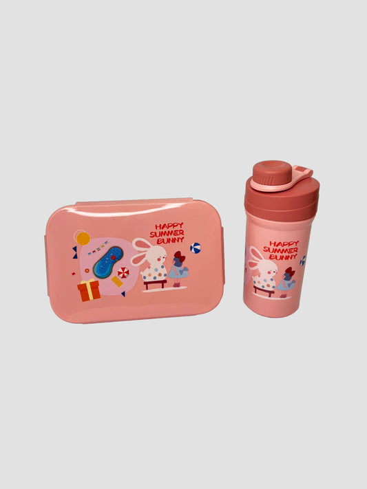 Happy Summer Bunny Kids Lunch Set – Cute Lunchbox & Bottle