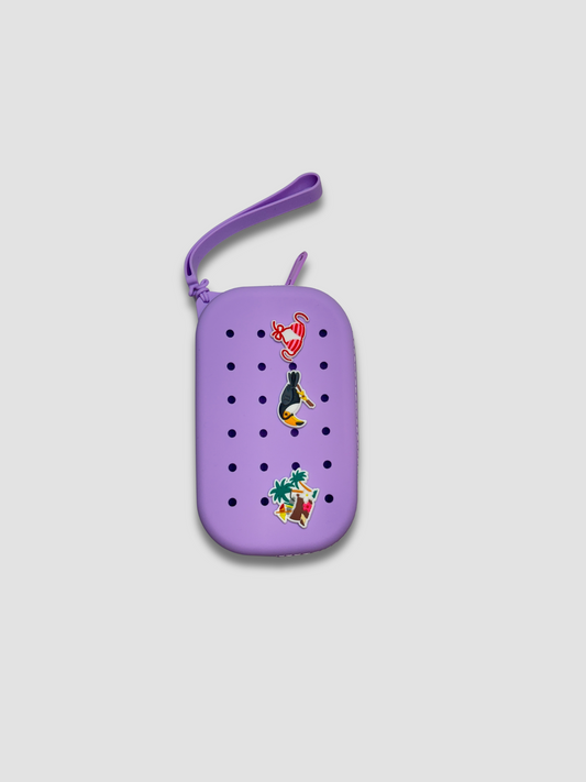 Colorful Silicone Pouch with Fun Stickers – Trendy & Practical Storage Bag