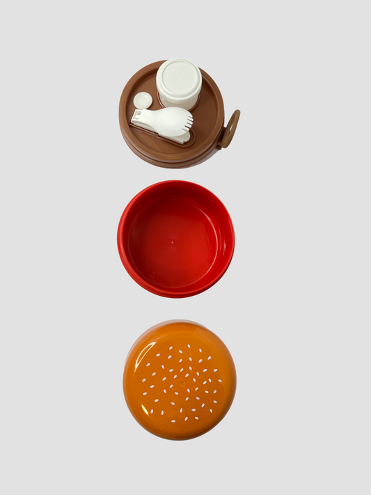 Burger-Shaped Kids Lunch Box | Dual Compartment, Leakproof & BPA-Free