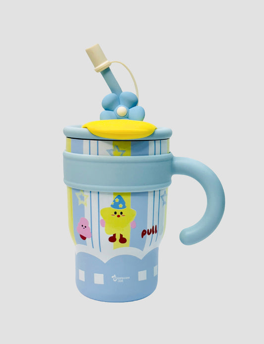 Cat Mug 700ml | Cute Stainless Steel Mug for Kids with Lid & Handle