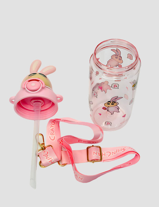Crayon Shinchan Kids Sealed Water Bottle – 650ml Leakproof Bottle with Straw & Lid | Premium Quality