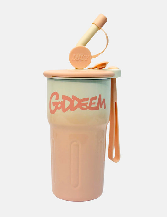 GODDEEM 550ml Thermos Cup – Stainless Steel Insulated Bottle | Leakproof, Reusable with Straw